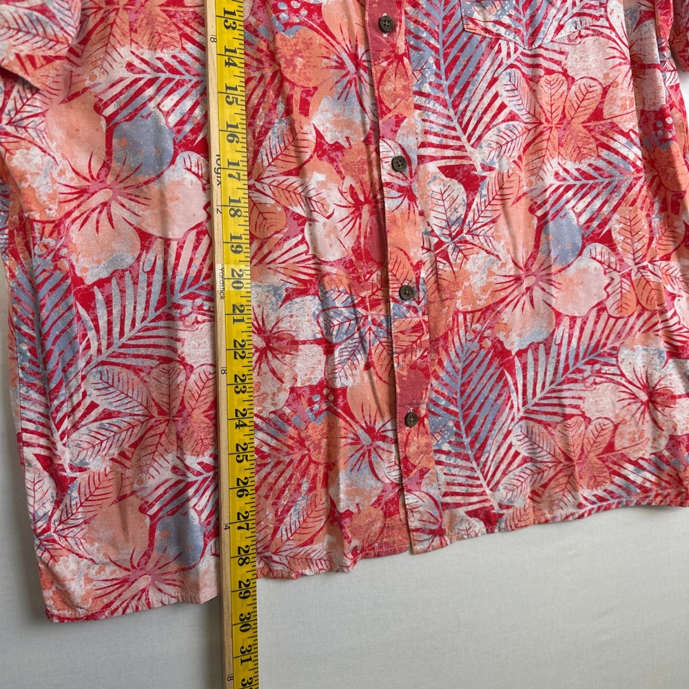 Margaritaville Tropical Hibiscus Shirt Men's Large Red Excellent Rayon‎ - Picture 4 of 11